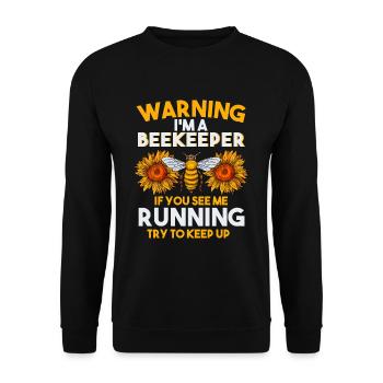 Beekeeper Bee Gift - Unisex Sweatshirt - black - Front - Alina (178cm) & Michal (187cm)