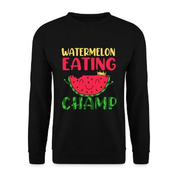 Wassermelone - Unisex Pullover - Schwarz - Vorne - Alina (178cm) & Michal (187cm)