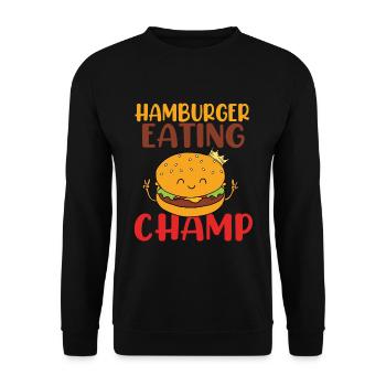 Hamburger Eating Champ - Unisex Sweatshirt - black - Front - Alina (178cm) & Michal (187cm)
