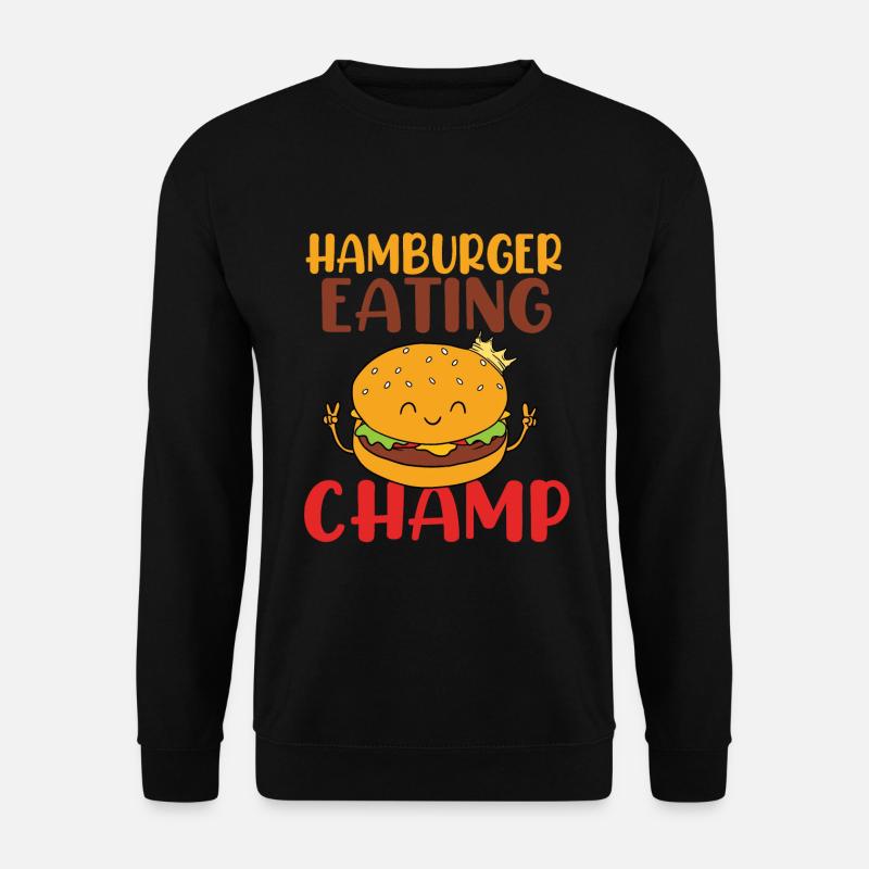 Hamburger Eating Champ - Unisex Pullover - Schwarz