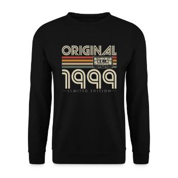 Original 1999 Vintage Vintage rétro anniversaire - Sweat-shirt Unisexe - noir - Devant - Alina (178cm) & Michal (187cm)
