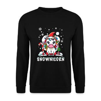 Unicorn Christmas Christmas Gift Kids Cute - Unisex Sweatshirt - black - Front - Alina (178cm) & Michal (187cm)