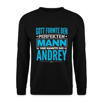 Andrey Name Design - Unisex Pullover - Schwarz - Vorne - Alina (178cm) & Michal (187cm)