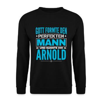 Arnold Name Design - Unisex Pullover - Schwarz - Vorne - Alina (178cm) & Michal (187cm)