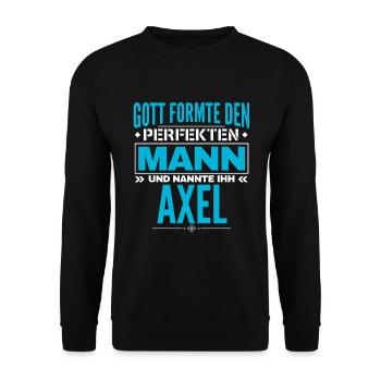 Axel Name Design - Unisex Pullover - Schwarz - Vorne - Alina (178cm) & Michal (187cm)