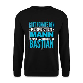 Bastian Name Design - Unisex Pullover - Schwarz - Vorne - Alina (178cm) & Michal (187cm)