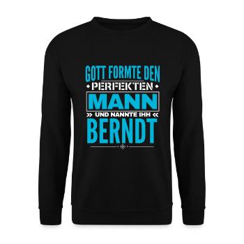 Berndt Name Design - Unisex Pullover - Schwarz - Vorne - Alina (178cm) & Michal (187cm)