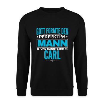 Carl Name Design - Unisex Pullover - Schwarz - Vorne - Alina (178cm) & Michal (187cm)