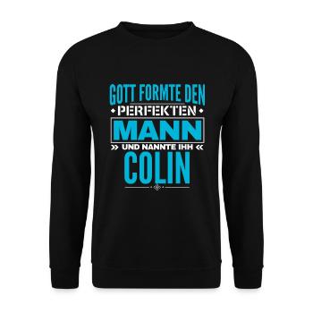 Colin Name Design - Unisex Pullover - Schwarz - Vorne - Alina (178cm) & Michal (187cm)
