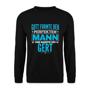 Gert Name Design - Unisex Pullover - Schwarz - Vorne - Alina (178cm) & Michal (187cm)