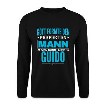 Guido Name Design - Unisex Pullover - Schwarz - Vorne - Alina (178cm) & Michal (187cm)