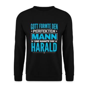Harald Name Design - Unisex Pullover - Schwarz - Vorne - Alina (178cm) & Michal (187cm)