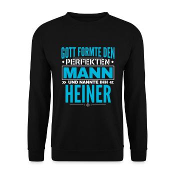 Heiner Name Design - Unisex Pullover - Schwarz - Vorne - Alina (178cm) & Michal (187cm)