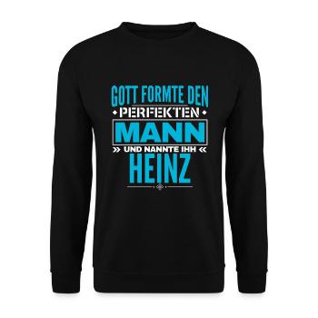 Heinz Name Design - Unisex Pullover - Schwarz - Vorne - Alina (178cm) & Michal (187cm)