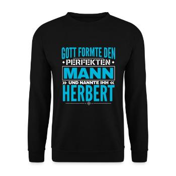 Herbert Name Design - Unisex Pullover - Schwarz - Vorne - Alina (178cm) & Michal (187cm)
