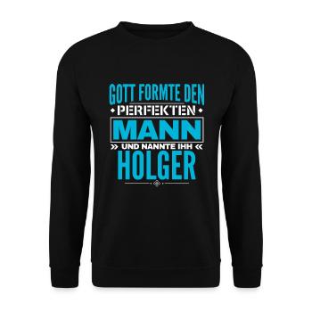 Holger Name Design - Unisex Pullover - Schwarz - Vorne - Alina (178cm) & Michal (187cm)