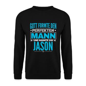 Jason Name Design - Unisex Pullover - Schwarz - Vorne - Alina (178cm) & Michal (187cm)