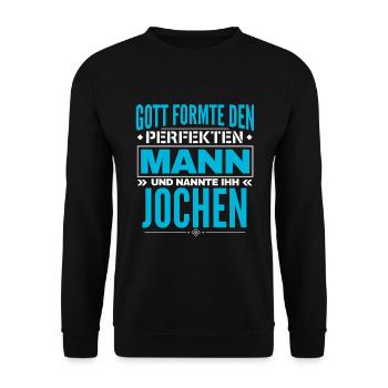 Jochen Name Design - Unisex Pullover - Schwarz - Vorne - Alina (178cm) & Michal (187cm)
