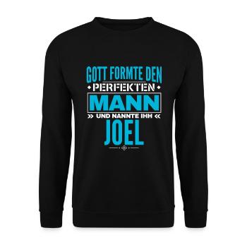 Joel Name Design - Unisex Pullover - Schwarz - Vorne - Alina (178cm) & Michal (187cm)
