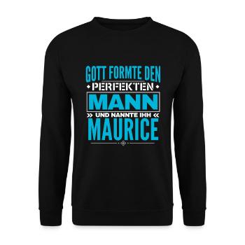 Maurice Name Design - Unisex Pullover - Schwarz - Vorne - Alina (178cm) & Michal (187cm)