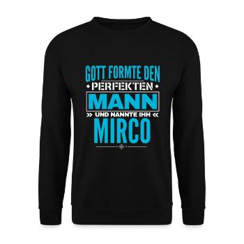 Mirco Name Design - Unisex Pullover - Schwarz - Vorne - Alina (178cm) & Michal (187cm)