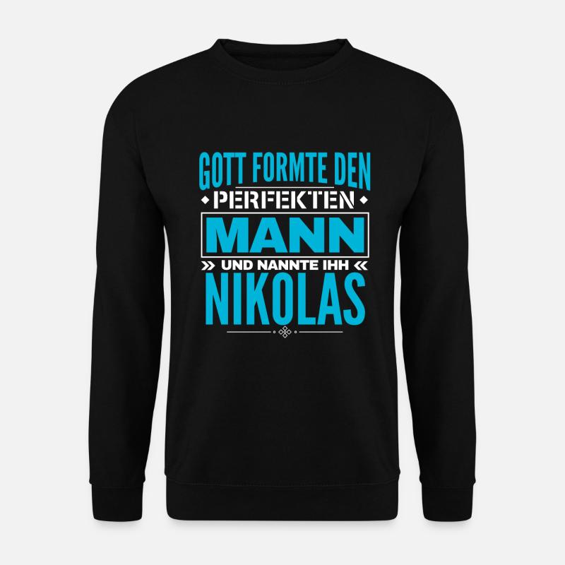 Nikolas Name Design - Unisex Pullover - Schwarz