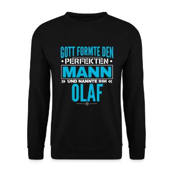 Olaf Name Design - Unisex Pullover - Schwarz - Vorne - Alina (178cm) & Michal (187cm)