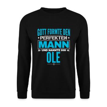 Ole Name Design - Unisex Pullover - Schwarz - Vorne - Alina (178cm) & Michal (187cm)