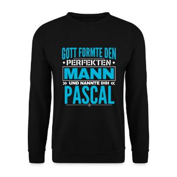 Pascal Name Design - Unisex Pullover - Schwarz - Vorne - Alina (178cm) & Michal (187cm)