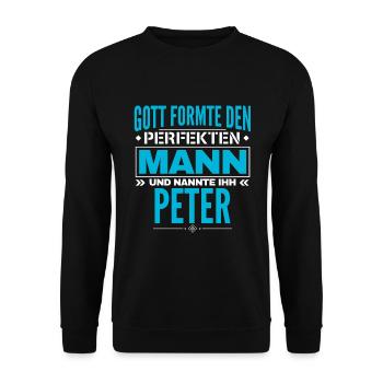 Peter Name Design - Unisex Pullover - Schwarz - Vorne - Alina (178cm) & Michal (187cm)