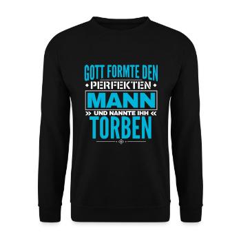 Torben Name Design - Unisex Pullover - Schwarz - Vorne - Alina (178cm) & Michal (187cm)