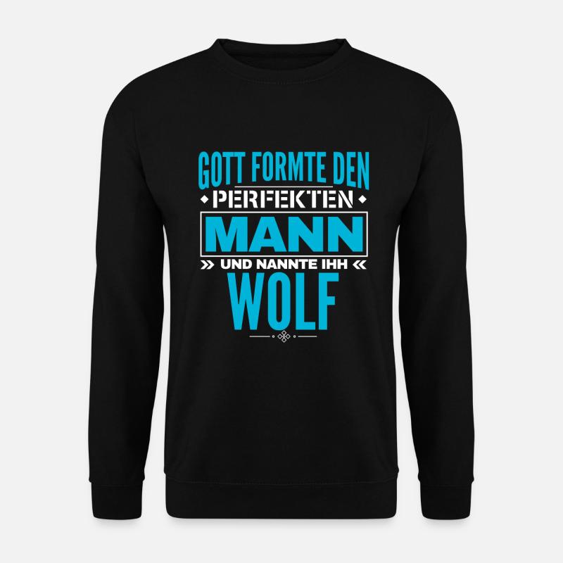 Wolf Name Design - Unisex Pullover - Schwarz