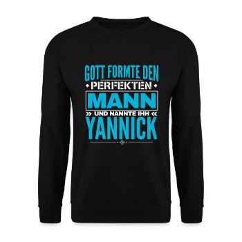 Yannick Name Design - Unisex Pullover - Schwarz - Vorne - Alina (178cm) & Michal (187cm)