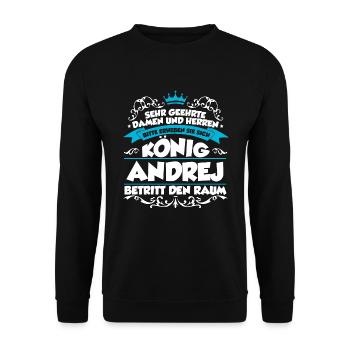 Andrej Name Design - Unisex Pullover - Schwarz - Vorne - Alina (178cm) & Michal (187cm)