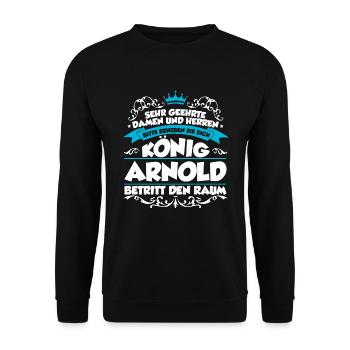 Arnold Name Design - Unisex Pullover - Schwarz - Vorne - Alina (178cm) & Michal (187cm)