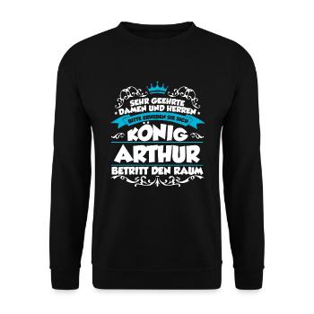 Arthur Name Design - Unisex Pullover - Schwarz - Vorne - Alina (178cm) & Michal (187cm)