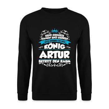 Artur Name Design - Unisex Pullover - Schwarz - Vorne - Alina (178cm) & Michal (187cm)