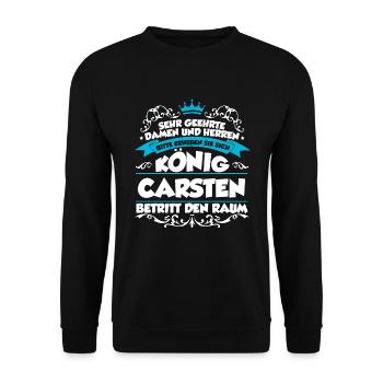 Carsten Name Design - Unisex Pullover - Schwarz - Vorne - Alina (178cm) & Michal (187cm)