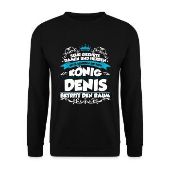 Denis Name Design - Unisex Pullover - Schwarz - Vorne - Alina (178cm) & Michal (187cm)