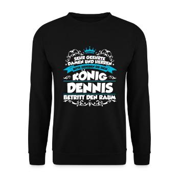 Dennis Name Design - Unisex Pullover - Schwarz - Vorne - Alina (178cm) & Michal (187cm)