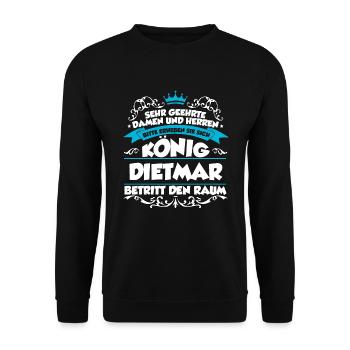 Dietmar Name Design - Unisex Pullover - Schwarz - Vorne - Alina (178cm) & Michal (187cm)