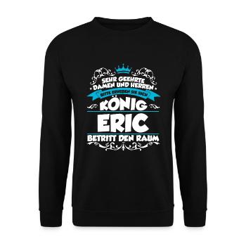 Eric Name Design - Unisex Pullover - Schwarz - Vorne - Alina (178cm) & Michal (187cm)