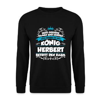 Herbert Name Design - Unisex Pullover - Schwarz - Vorne - Alina (178cm) & Michal (187cm)