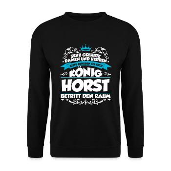 Horst Name Design - Unisex Pullover - Schwarz - Vorne - Alina (178cm) & Michal (187cm)