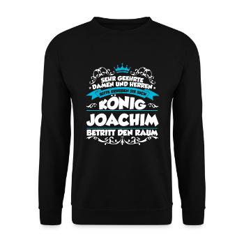 Joachim Name Design - Unisex Pullover - Schwarz - Vorne - Alina (178cm) & Michal (187cm)