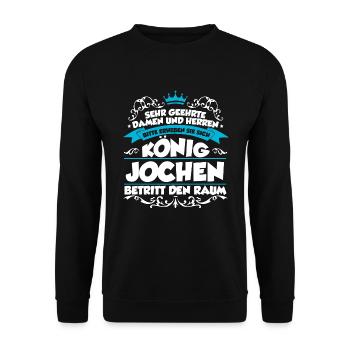 Jochen Name Design - Unisex Pullover - Schwarz - Vorne - Alina (178cm) & Michal (187cm)