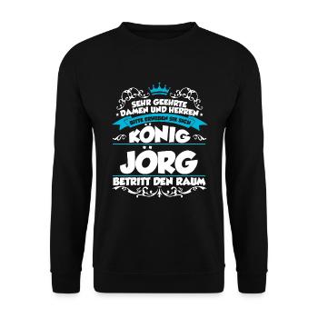 Jörg Name Design - Unisex Pullover - Schwarz - Vorne - Alina (178cm) & Michal (187cm)