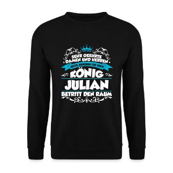 Julian Name Design - Unisex Pullover - Schwarz - Vorne - Alina (178cm) & Michal (187cm)