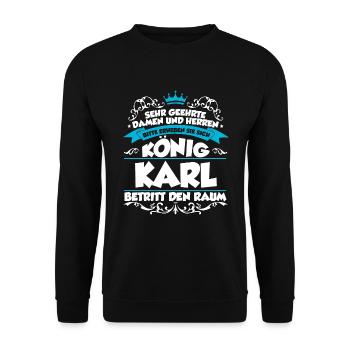 Karl Name Design - Unisex Pullover - Schwarz - Vorne - Alina (178cm) & Michal (187cm)