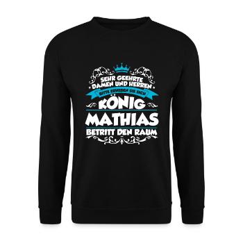 Mathias Name Design - Unisex Pullover - Schwarz - Vorne - Alina (178cm) & Michal (187cm)